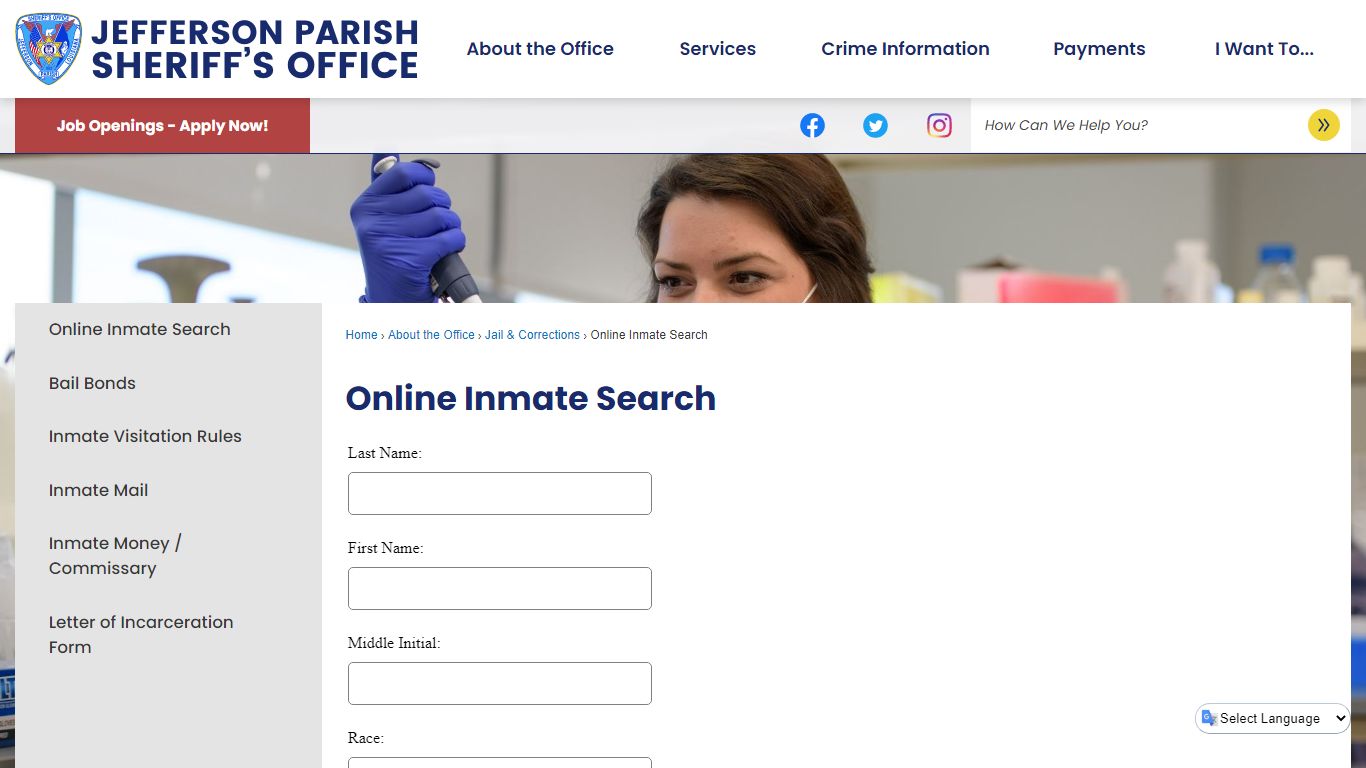 Online Inmate Search | Jefferson Parish Sheriff, LA ...